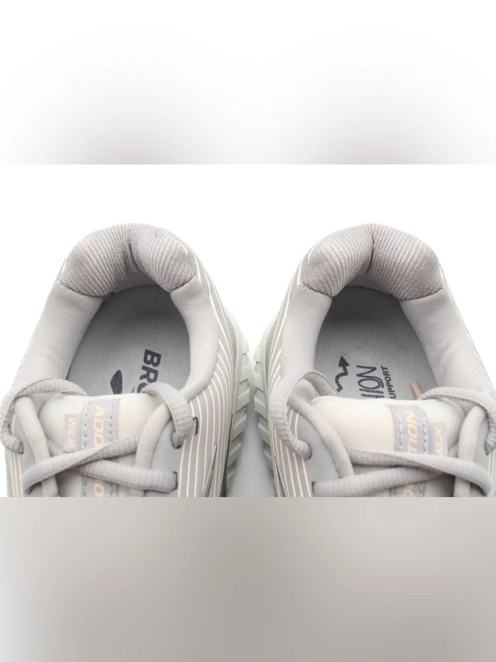 Brooks Women's Pale Gray Perforated Walking Sneakers - Picture 5 of 10